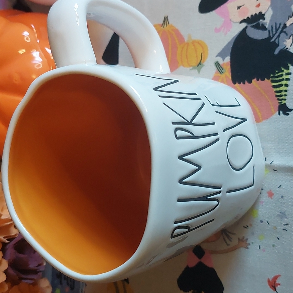 Pumpkin Love Rae Dunn by Magenta Ceramic Halloween Mug NEW - Picture 2 of 4